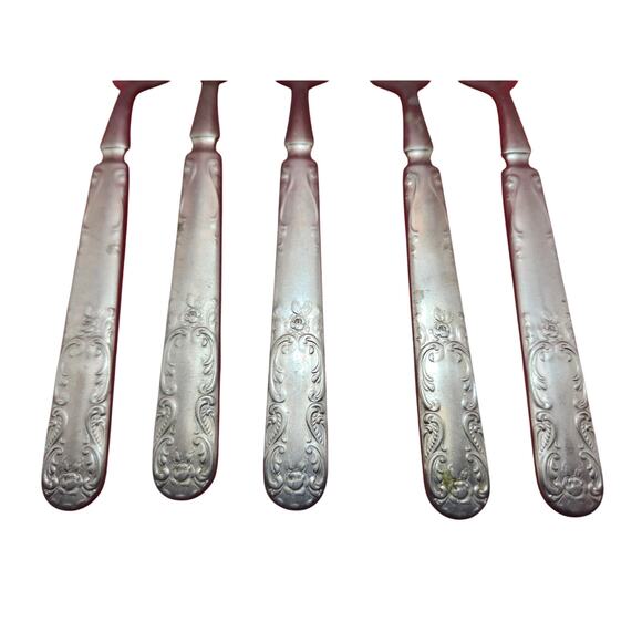 Panama Silver PAV1 Silverplate Forks Lot of 5 Vintage Ornate Scroll 7½” Flatware - Picture 5 of 7
